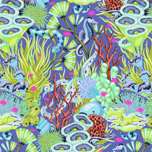 TULA PINK FLORAL REEF - REEF WHAT YOU SAW - MARINE