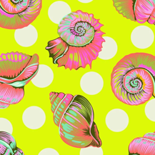 TULA PINK FLORAL REEF - BIG SHELLY - SEAGRASS (WIDEBACK)