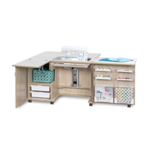 TAILORMADE Eclipse Sew Cabinet Left Hand Leaf - Grey Oak (Fully Assembled)