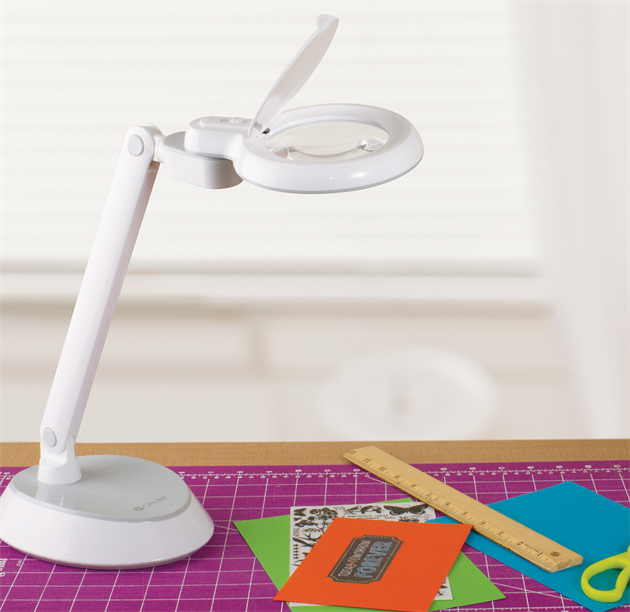 OttLite SpaceSaving LED Magnifier Desk Lamp by Ottlite in Craft