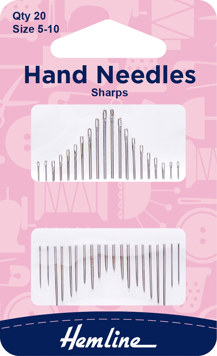 Hemline - Hand Needle Sharps 20pk - size 5-11