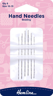 Hemline - Hand Needle Beading 6pk - size 10-12