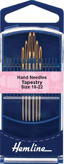 Hemline - Hand Needle Gold Eye Tapestry 6 pk - size 18-22 