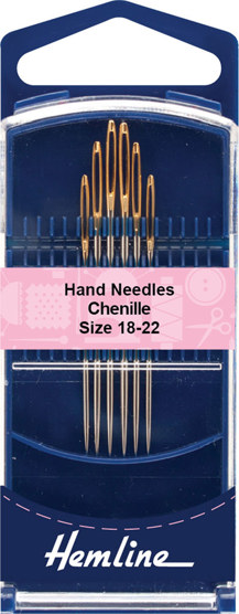 Hemline - Hand Needle Gold Eye Chenille 6 pk - size 18-22 