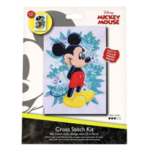SEW EASY NEEDLECRAFT -  25cm x 35cm No Count Cross Stitch Kit - Mickey Foliage