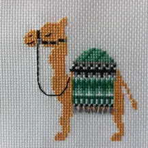 Mini Cross Stitch Kit with Hoop 10cm - Camel