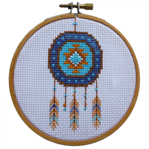 Mini Cross Stitch Kit with Hoop 10cm - Dream Catcher