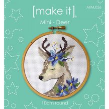 Mini Cross Stitch Kit with Hoop 10cm - Deer