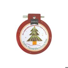 DIY Christmas Embroidery Hoop Kit 8.8cm - Green Tiered Christmas Trees
