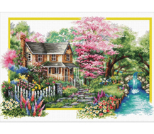 No Count Cross Stitch On White Aida 14 - spring comes 59x40cm
