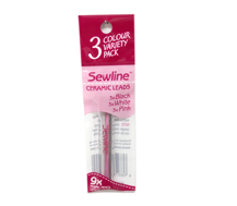 SEWLINE Ceramic Lead Refills 3 colour variety pack - Black, White & Pink