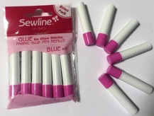 SEWLINE Fabric Glue Pen Refills Blue Qty 5