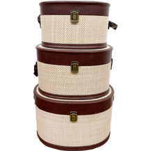 Victorian Herringbone Basket Beige - Set of 3 sizes