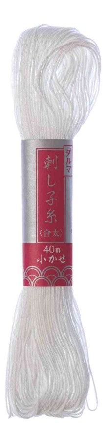DARUMA Sashiko Thread 20/6ply 40m Skein White 1