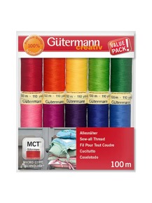 GUTERMANN Thread Set Sew All 100m - 10 reels - Brights