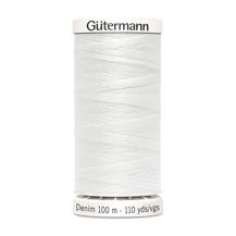 GUTERMANN - Thread Denim 100M 100% Polyester - 1016 white