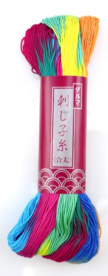 DARUMA Sashiko Thread 20/6 100m Skein Variegated Rainbow 101