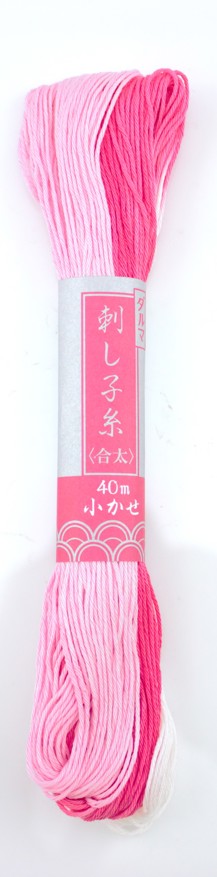 DARUMA Sashiko Thread 20/6 40m Skein Variegated Red/White 51