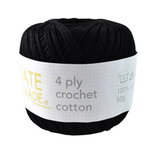 4ply Crochet Cotton BC9999 BLACK