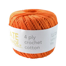 4ply Crochet Cotton BC330 ORANGE