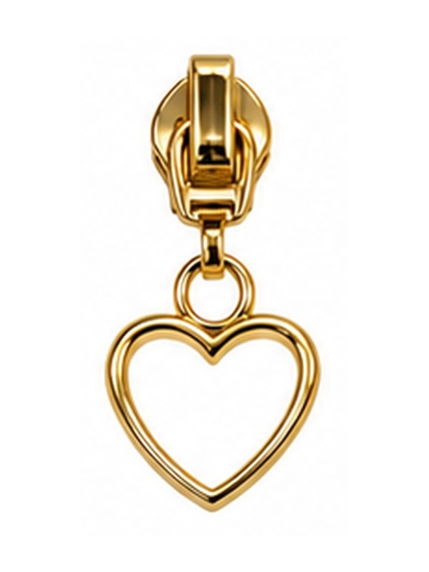 Zipper Pull Heart Gold