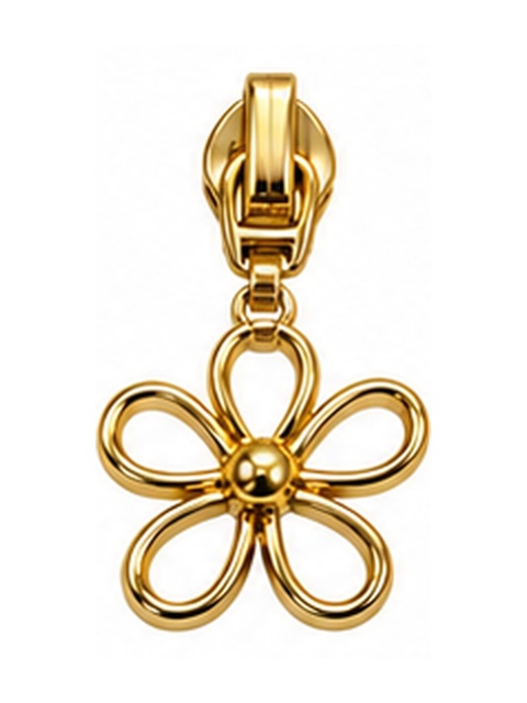 Zipper Pull Flower Large Gold