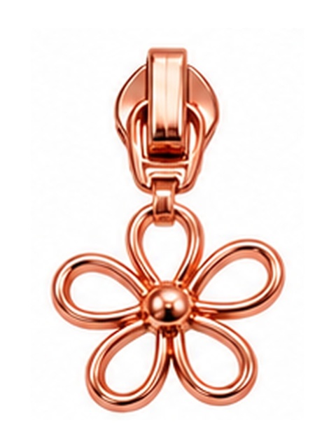 Zipper Pull Flower Large Rose Gold