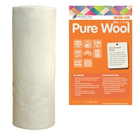 Matilda's Own Batting - Wool 100% Medium Loft - 240cm wide