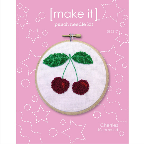 Punch Needle Kit 10cm - Cherries