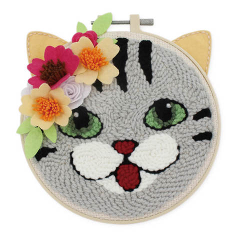 DIY Punch Needle Kit 16.5 x 17.5cm - Cat