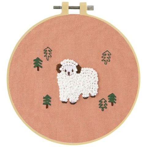 Embroidery Kit with Hoop 15cm - Sheep