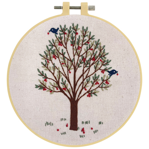 Embroidery Kit with Hoop 15cm - Birds in Trees