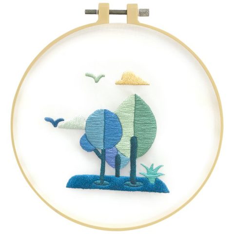 Embroidery Kit with Hoop 15cm - Nature