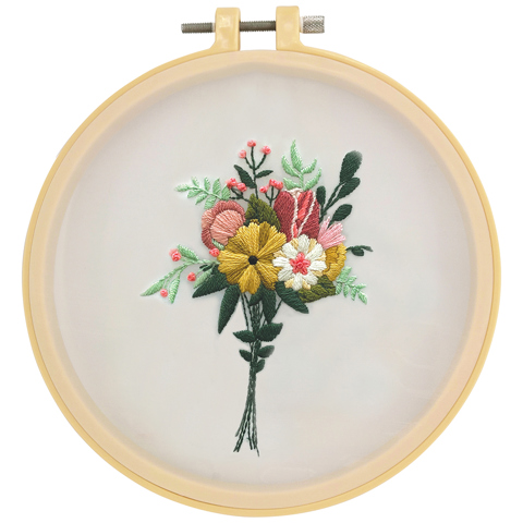 Embroidery Kit with Hoop 15cm - Flower Bunch