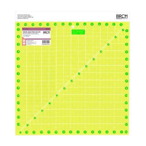 Birch - Quilt Ruler Square Fluoro Non Slip Imperial 15.5 x 15.5in