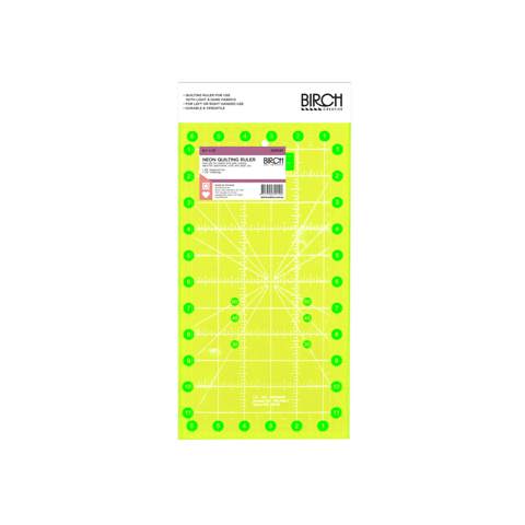 Birch - Quilt Ruler Fluoro Non Slip Imperial 6.5 x 12in