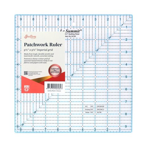Sew Easy - Quilt Ruler Square Patchwork Imperial 9.5 x 9.5in