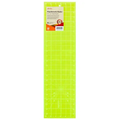 Sew Easy - Quilt Ruler Fluoro Non Slip Imperial 6.5 x 24in