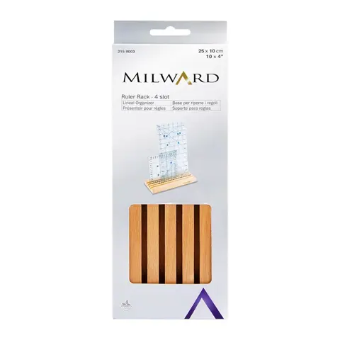 Milward Ruler Rack 4-Slot Beech Wood 25 x 10cm
