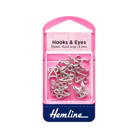 Hemline - Hook & Eye size 13/8 sets - Nickel