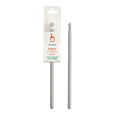 Pony - Crochet Hook Classic Grey 15cm - 6mm