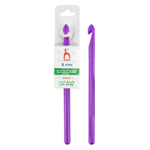 Pony Colour - Crochet Hook Plastic 15cm - 8mm