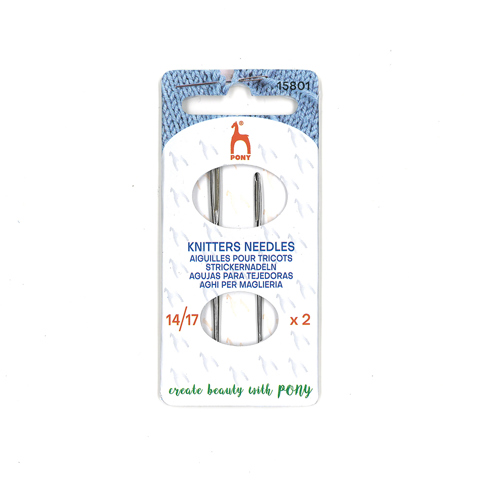 Pony - Knitters Needles Steel 2pk - sizes 14/17