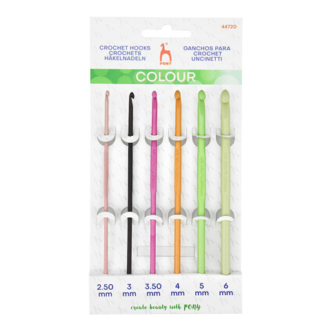 Pony Colour - Crochet Hook Set 15cm 6pcs - Assorted Sizes
