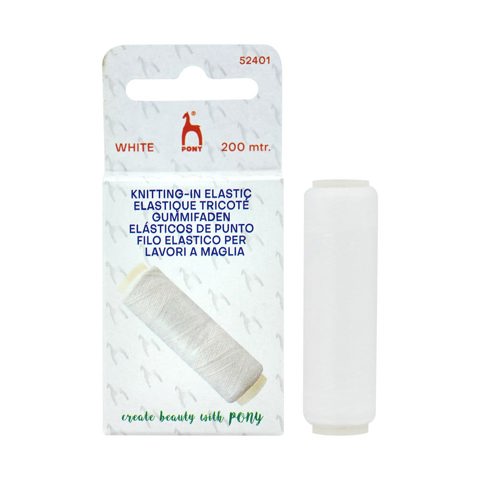 Pony - Knitting-In Elastic 200m - White