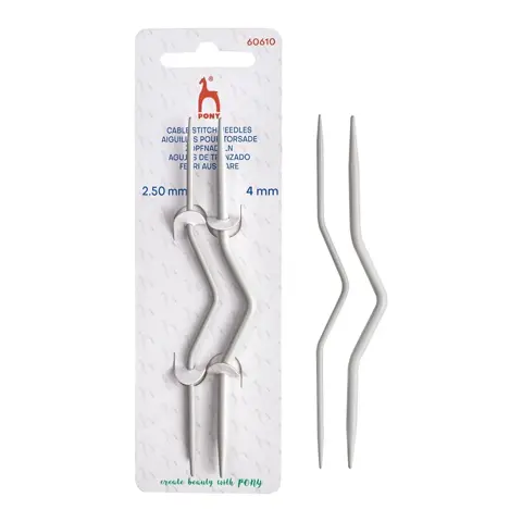 Pony - Cable Stitch Needles Bent 2pc - 2.5mm / 4mm