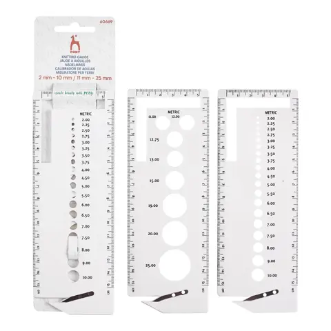 Pony - Knitters Gauge Plastic with Yarn Cutter