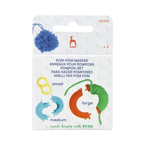 Pony - Pom Pom Makers Split Plastic 3pc - Assorted Sizes