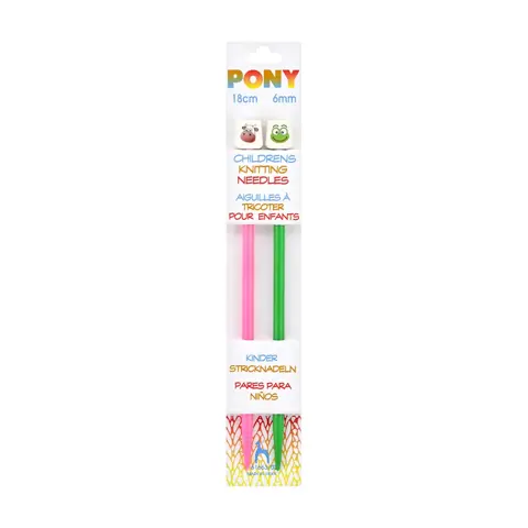 Pony - Knitting Needles Children Animal Theme 18cm - 6mm