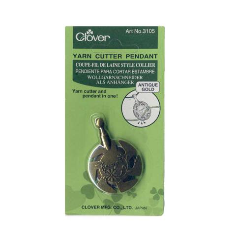 Clover - Yarn Cutter Pendant - Antique Gold